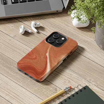 Earthy Terracotta Swirl MagSafe iPhone Case – Elegant Design with Magnetic Precision