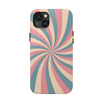 Vintage Pastel Swirl iPhone Case – Dual-Layer Protection with 70s-Inspired Design