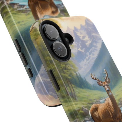 Alpine Serenity – Stag in Mountain Bliss iPhone Cases