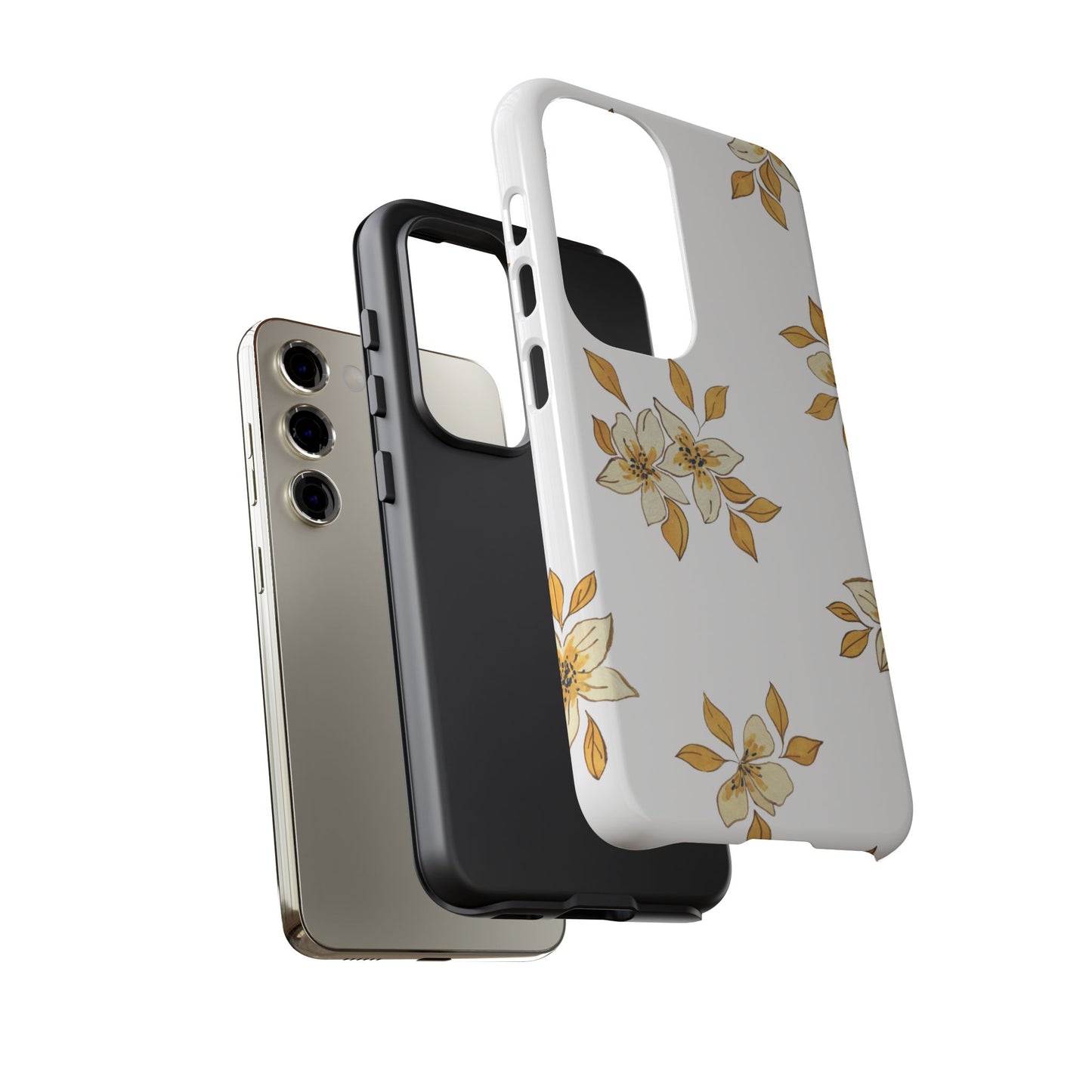 Delicate Yellow Blossom Samsung Galaxy Case – Minimalist Floral Design with Matte Finish