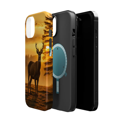 Sunset Majesty: Regal Stag – MagSafe iPhone Case