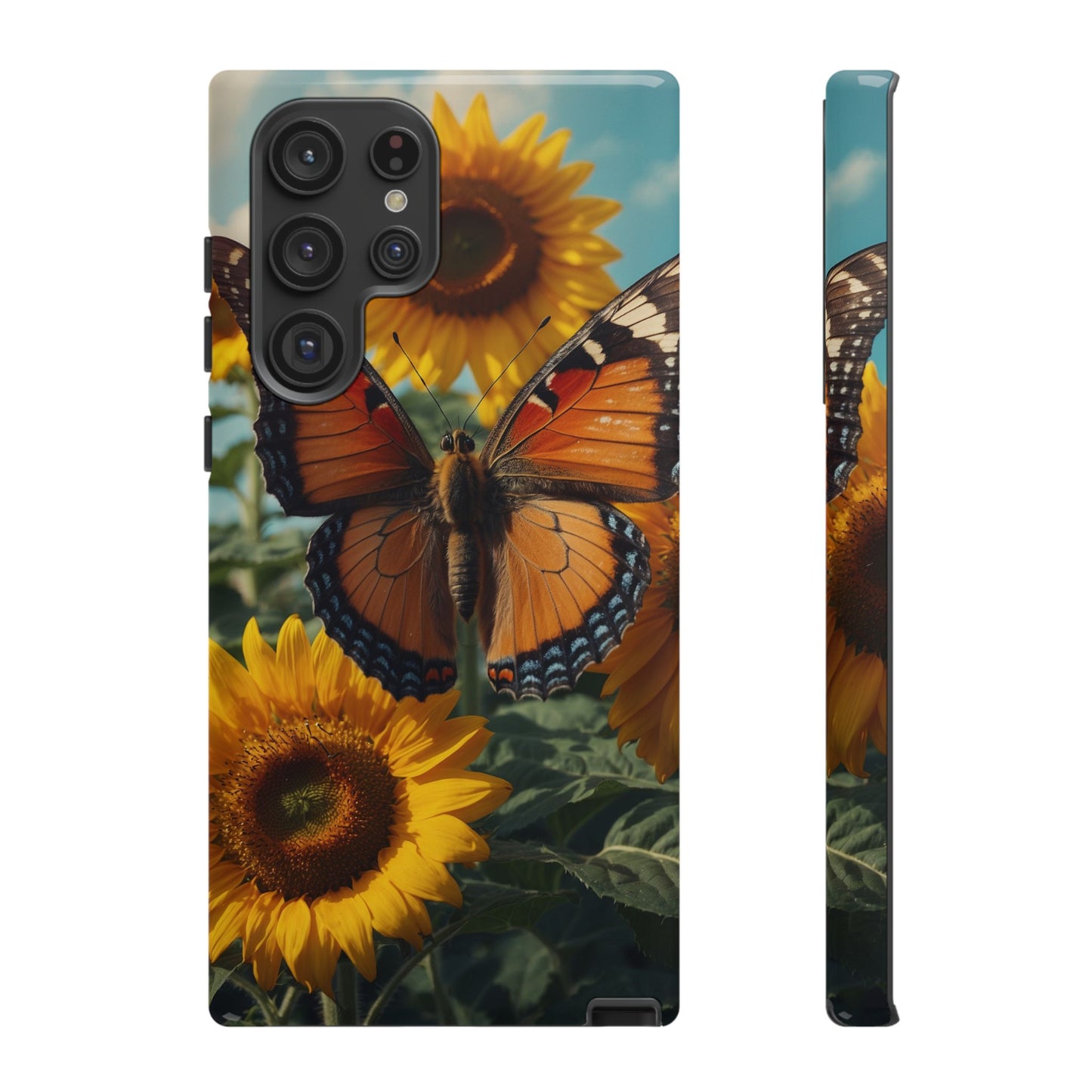 Vibrant Butterfly & Sunflower – Samsung Galaxy Case