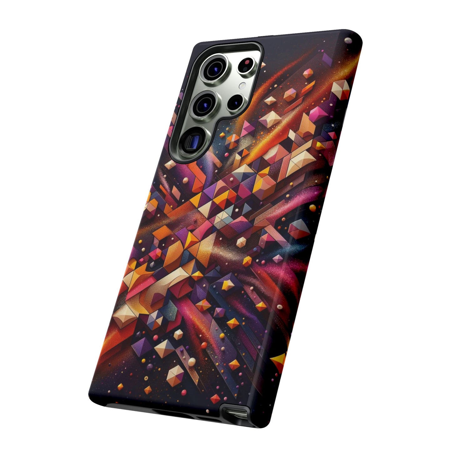 Vibrant Geometric Case | Futuristic Cosmic Art