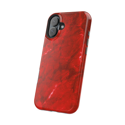 Bold Red Marble MagSafe iPhone Case – Luxe Design Meets Magnetic Precision