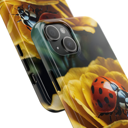 iPhone Case: Ladybug on Yellow Petals