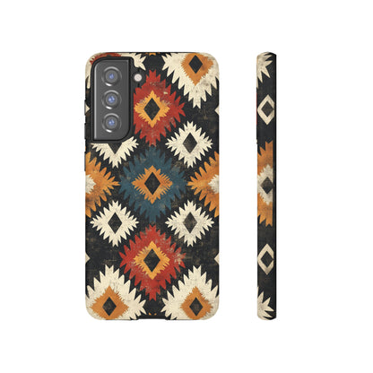 Rustic Tribal Sunburst Tough Samsung Galaxy Case – Vibrant Geometric Design, Dual - Layer Protection - BOGO Cases