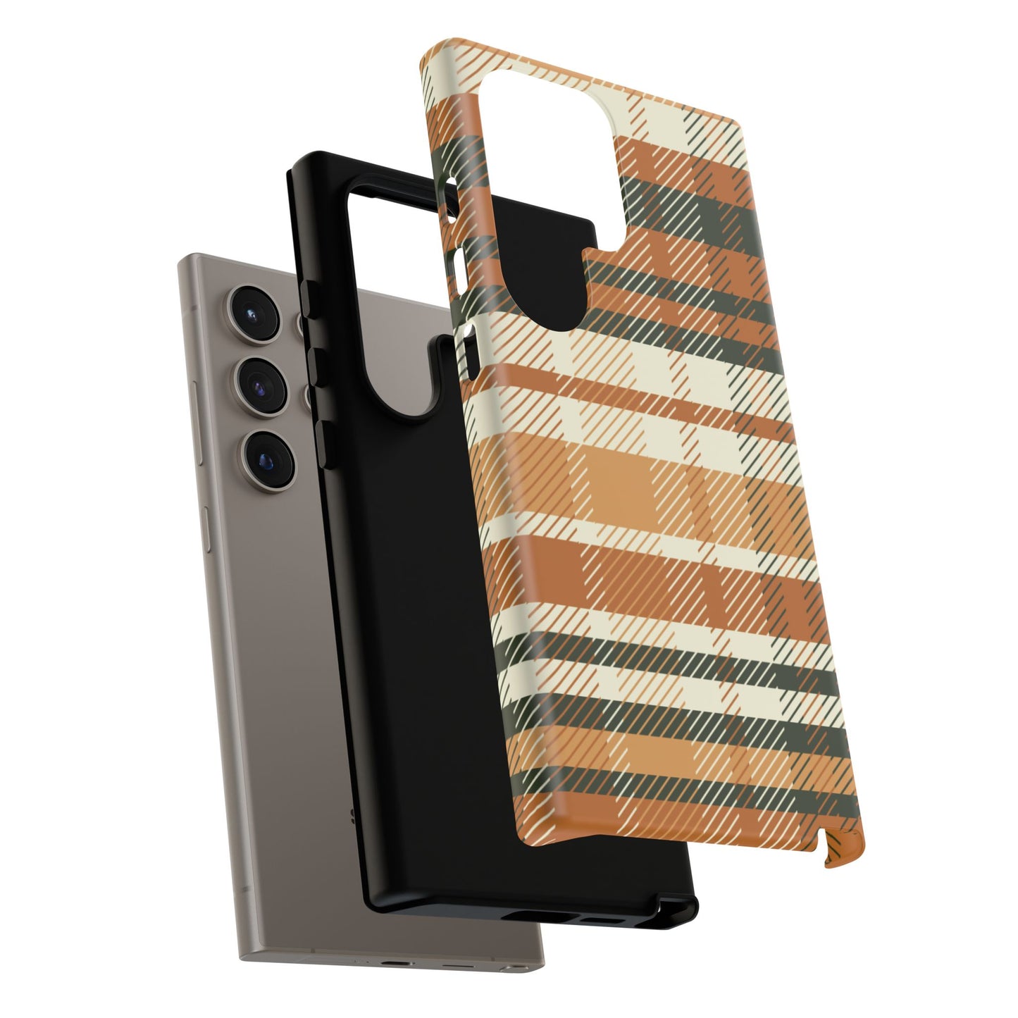 Samsung Galaxy Case - Pumpkin Spice Plaid Design