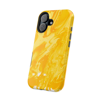 Luxe Yellow Marble MagSafe iPhone Case – Bold Golden Elegance with Magnetic Precision