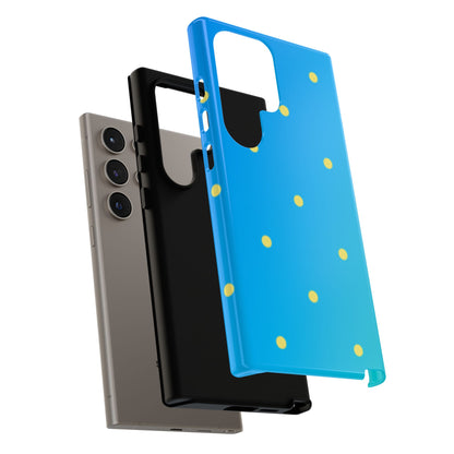 Blue Ocean Gradient Polka Dots Samsung Galaxy Case – Shockproof, Smooth Matte Finish, Dual-Layer Design