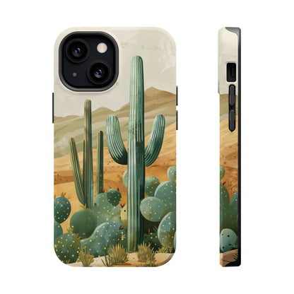 Desert Oasis MagSafe iPhone Case - Embrace the Western Spirit With Cactuses For Your iPhone 15, 14, 13, Pro, Plus, & Pro Max