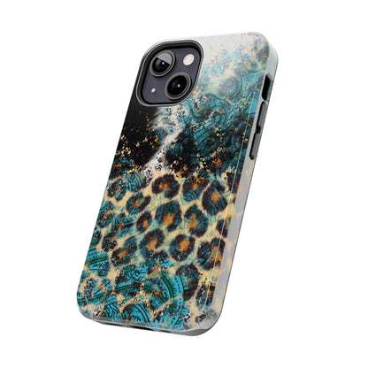 Turquoise Paisley Cowhide Leopard - iPhone Series Case