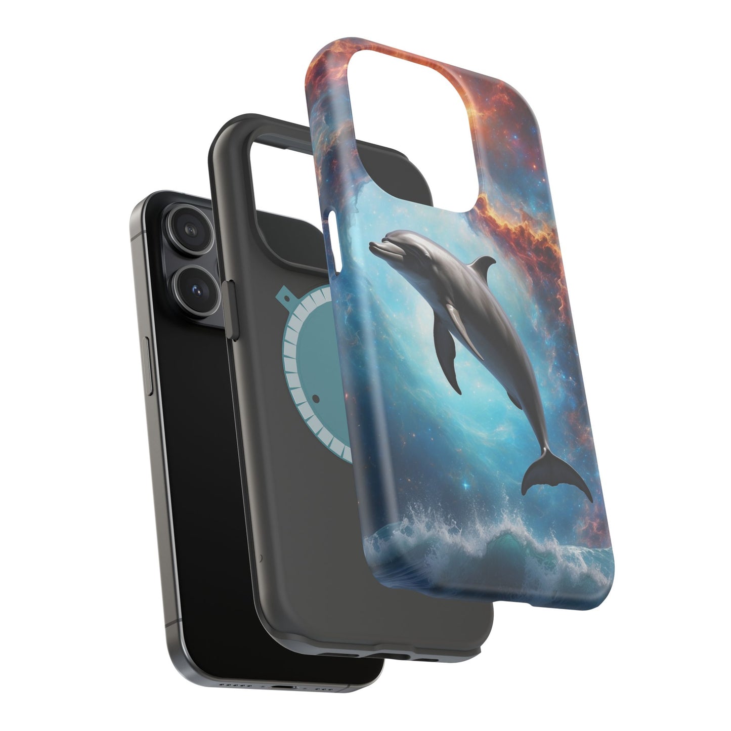 Cosmic Dolphin Space Vibes - MagSafe-Compatible Case