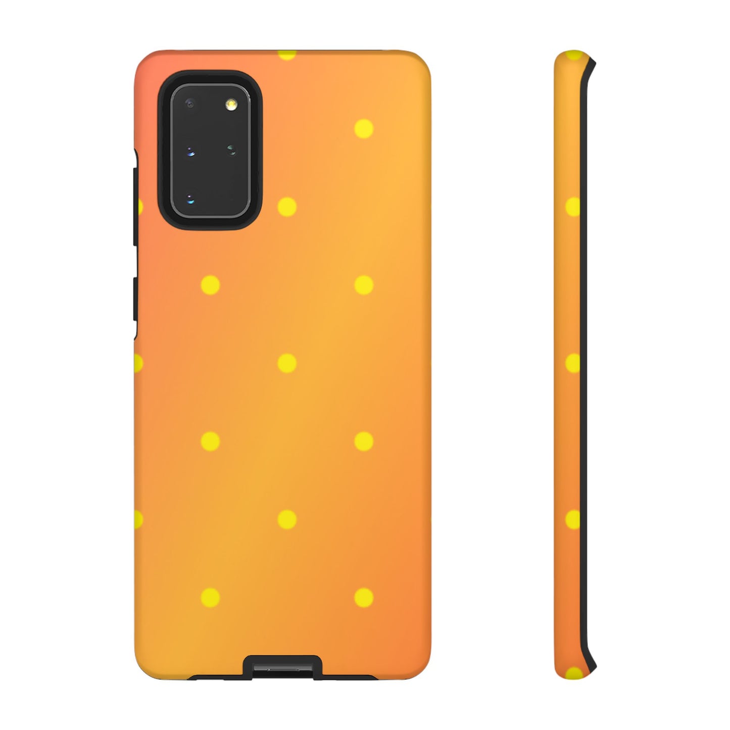 Sunset Gradient Polka Dots Samsung Galaxy Case – Shockproof, Matte Finish, Dual-Layer Protection