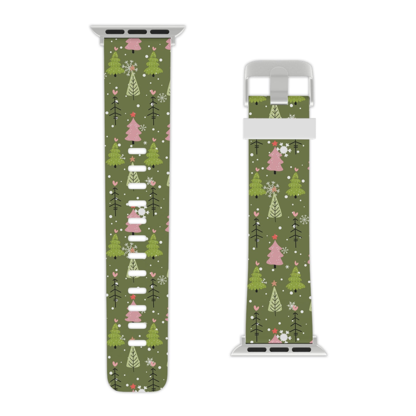 Whimsical Christmas Tree Pattern Apple Watch Band