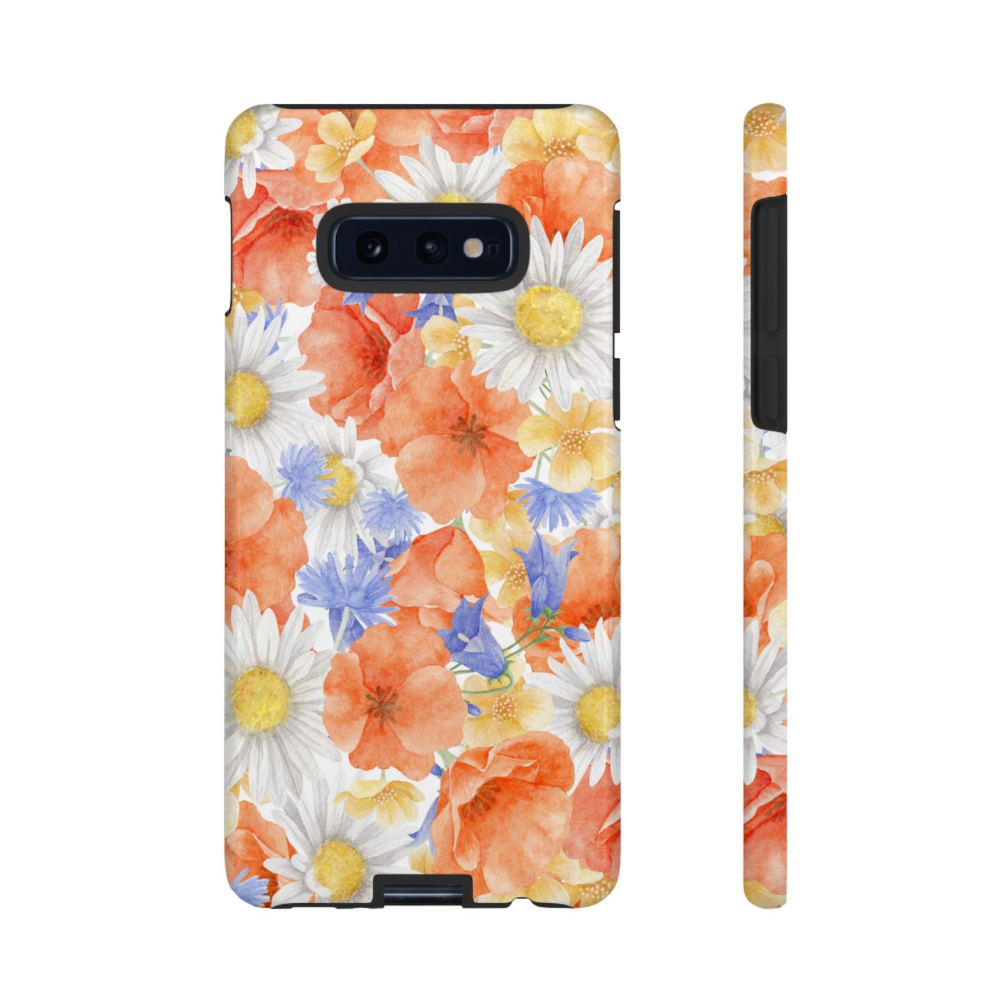 Watercolor Wildflower Pattern Samsung Galaxy Case – Durable Matte Finish with Daisy, Poppy & Cornflower Design