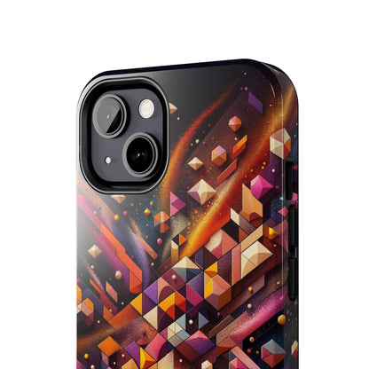 Geometric Galaxy iPhone Case - Abstract Cosmic Protective Cover - Retro Gamer