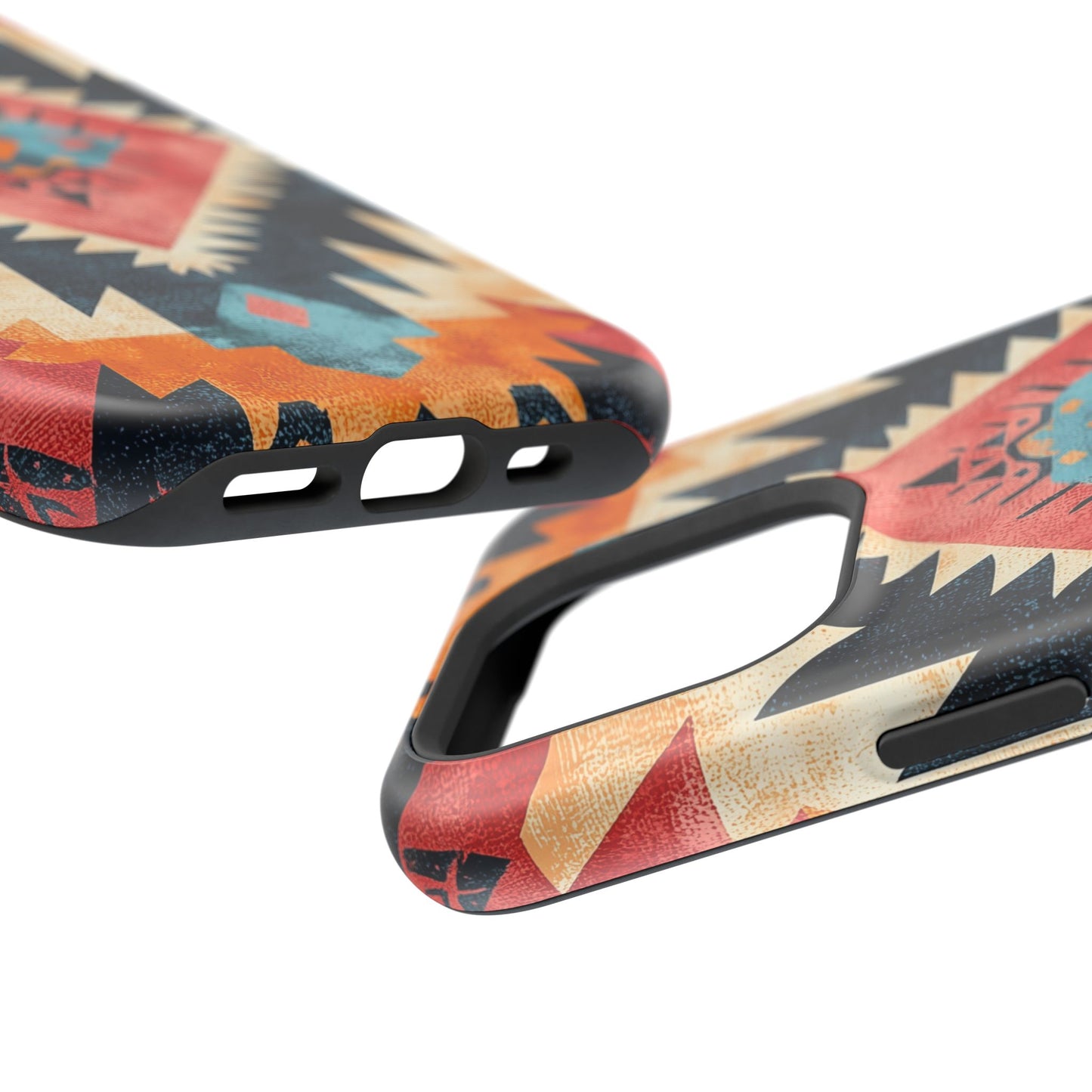 Bold Aztec Pattern Tough MagSafe iPhone Case – Vibrant Geometric Design, Dual-Layer Protection