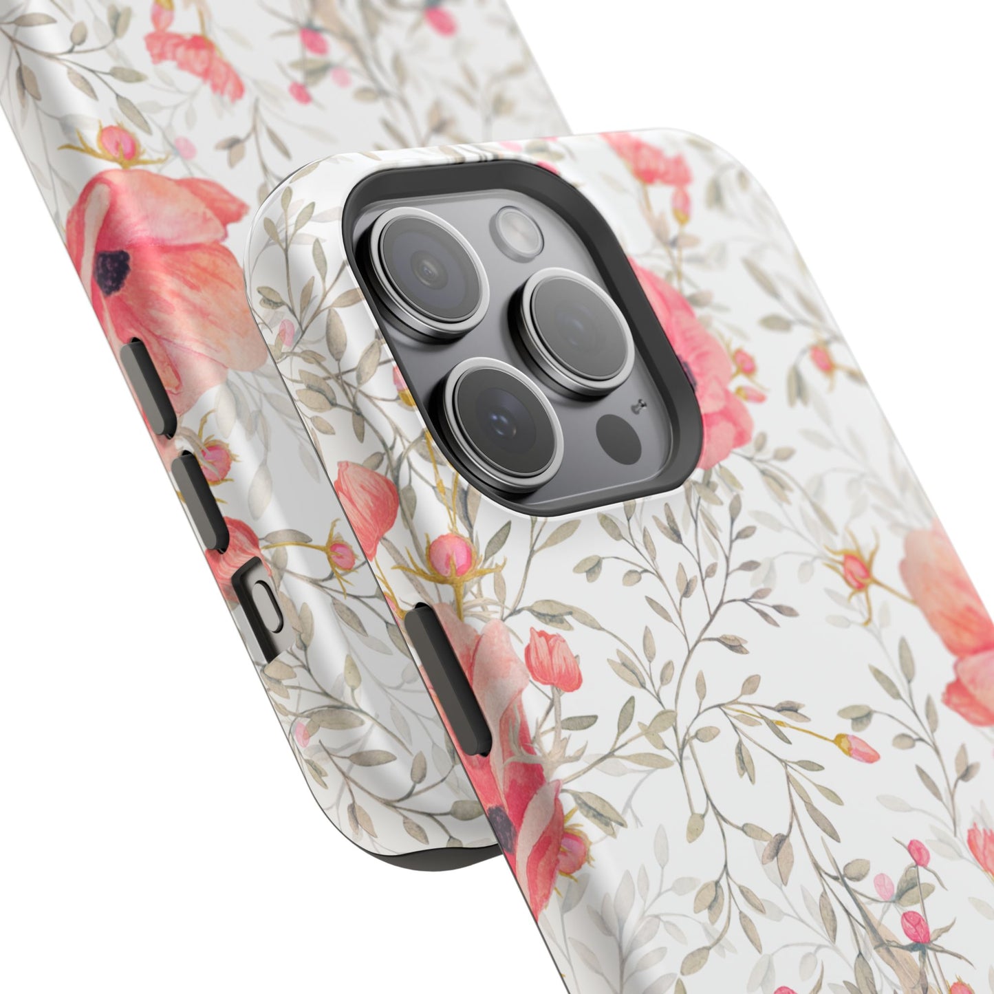 Pink Floral Watercolor MagSafe iPhone Case – Elegant Blossom Design with Magnetic Compatibility