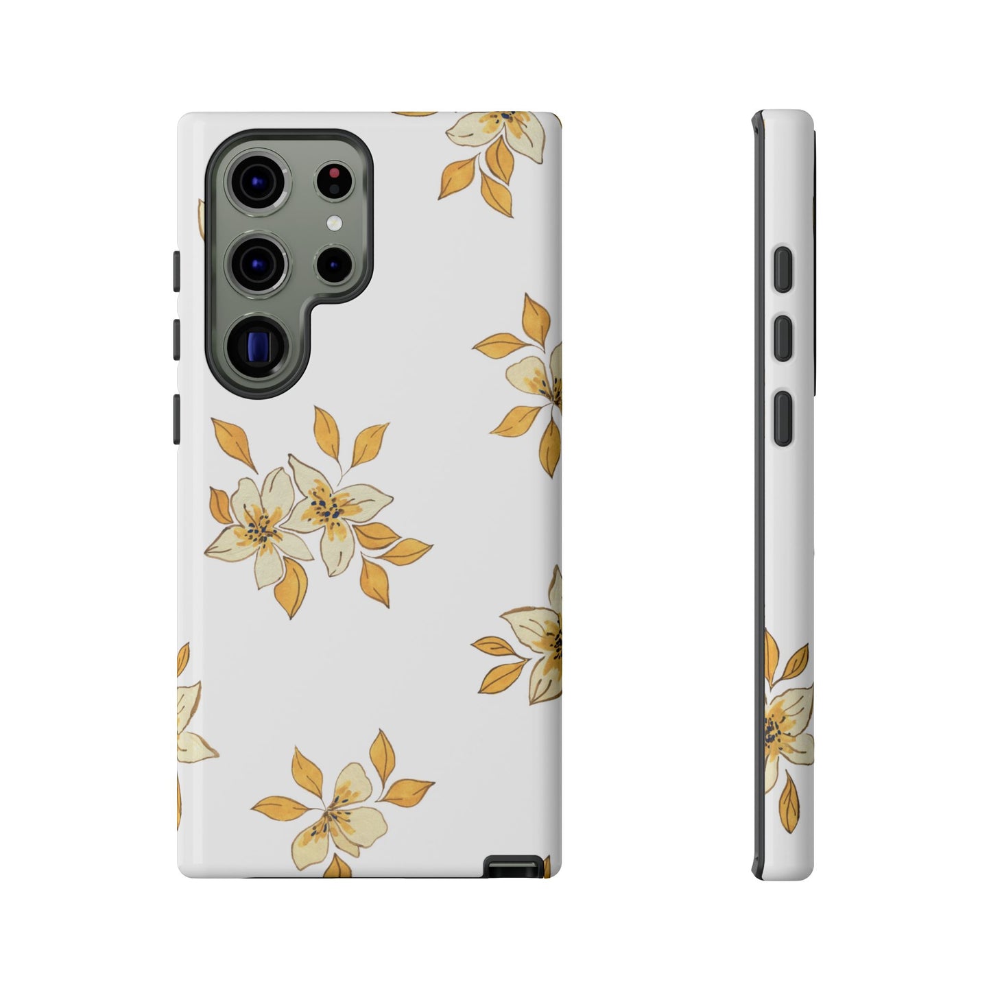 Delicate Yellow Blossom Samsung Galaxy Case – Minimalist Floral Design with Matte Finish