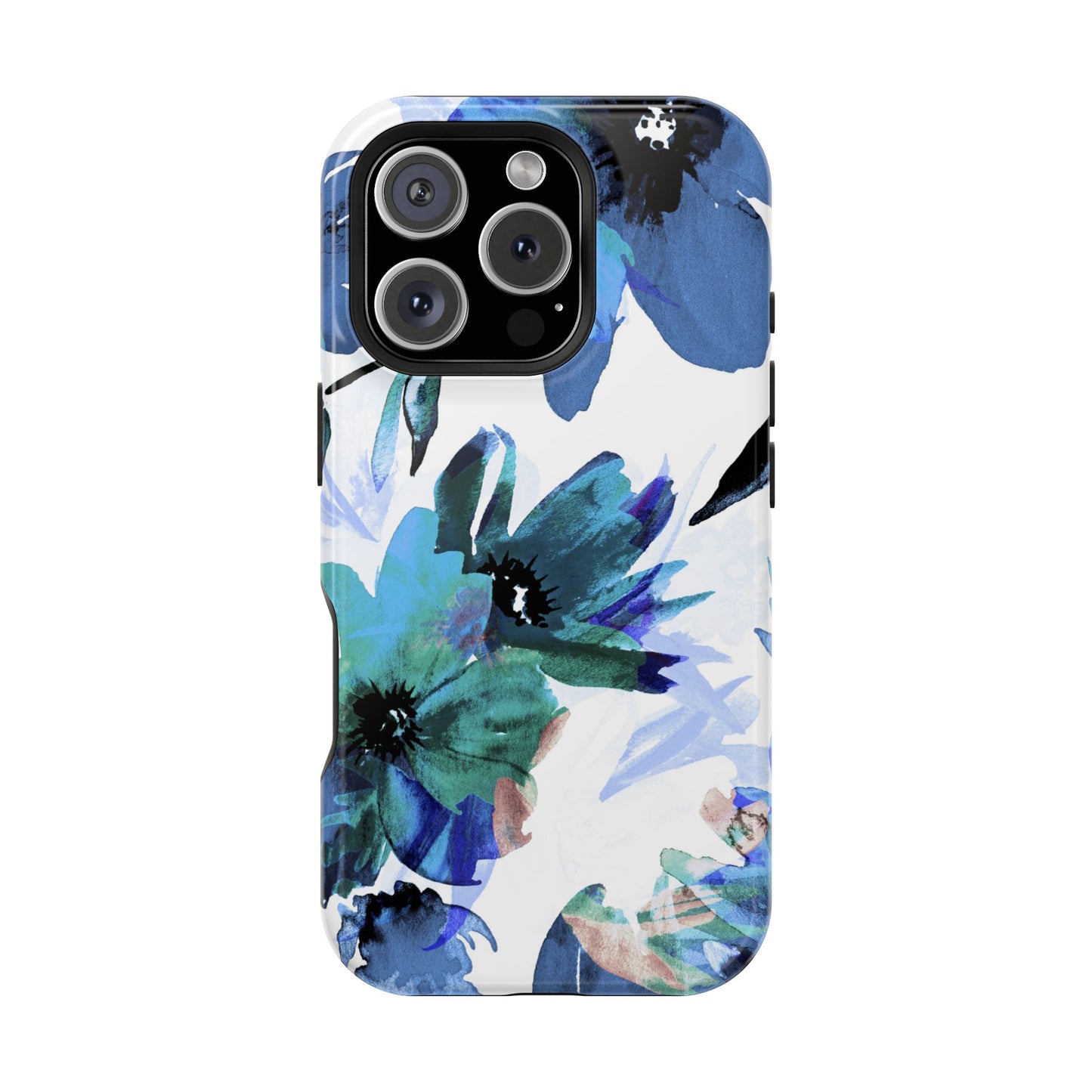 MagSafe iPhone Case – Serene Blue Blossom