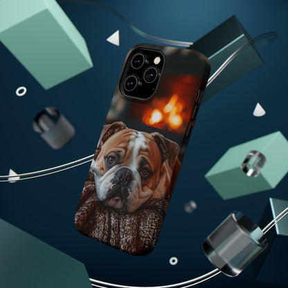 Cozy Bulldog MagSafe Case – Fireside-Inspired Protective Cover