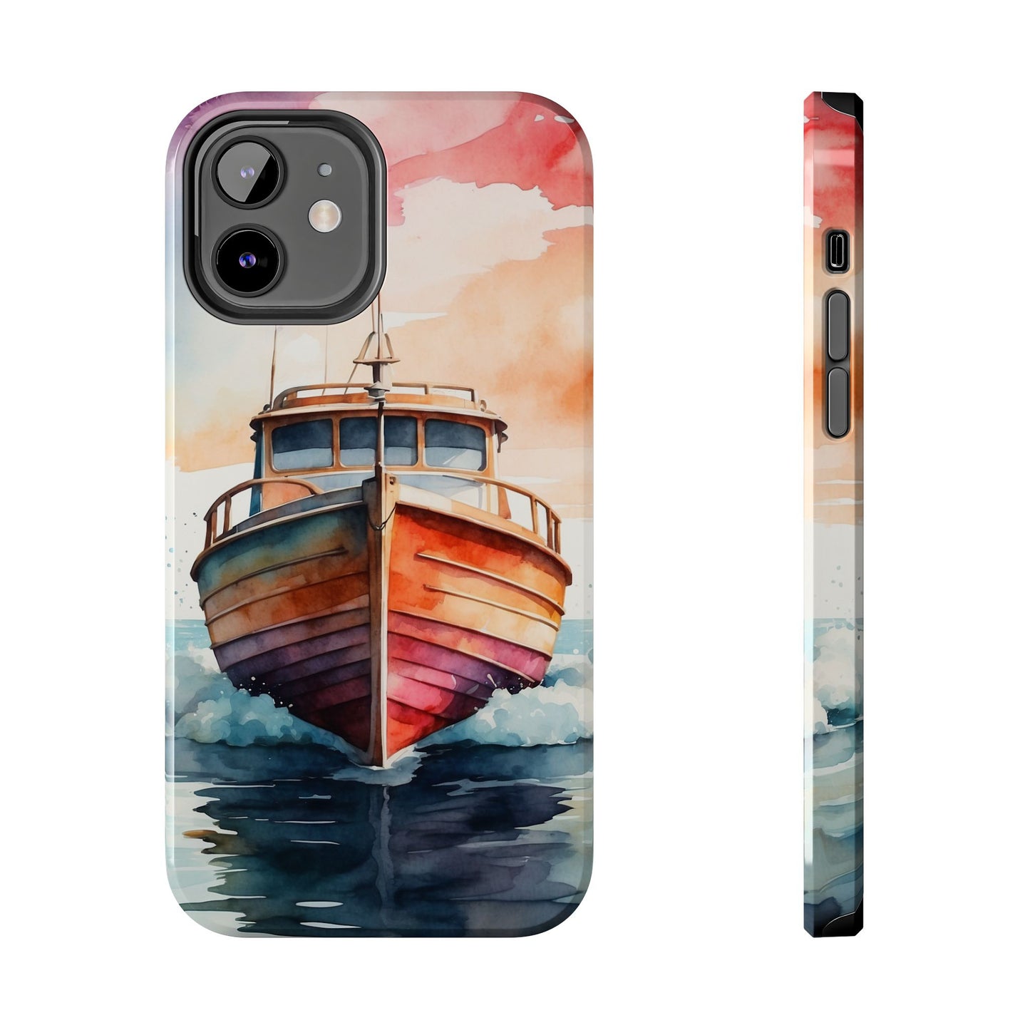 Sunset Sail Watercolor Boat – iPhone Series Case