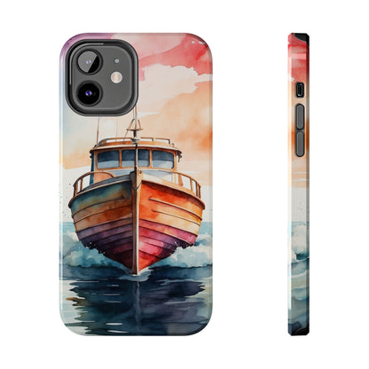 Sunset Sail Watercolor Boat – iPhone Series Case