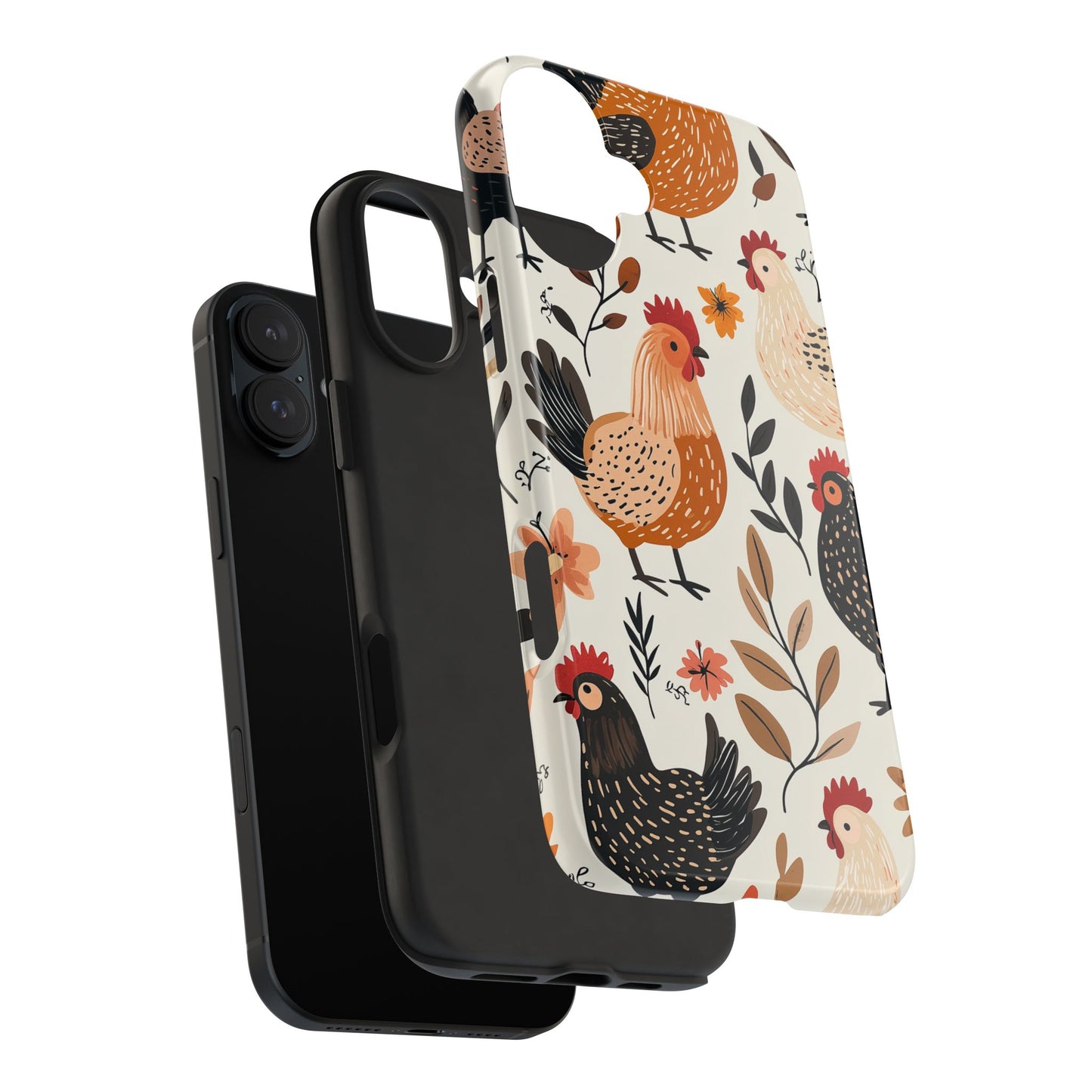 iPhone Case: Cluckin' Vintage – Chickens & Leaves