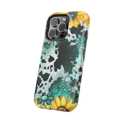 Boho Turquoise Sunflower Lace - MagSafe iPhone Series Case