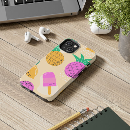 Tropical Pop iPhone Case – Fun Pineapple & Lemon Design with Vibrant Summery Colors