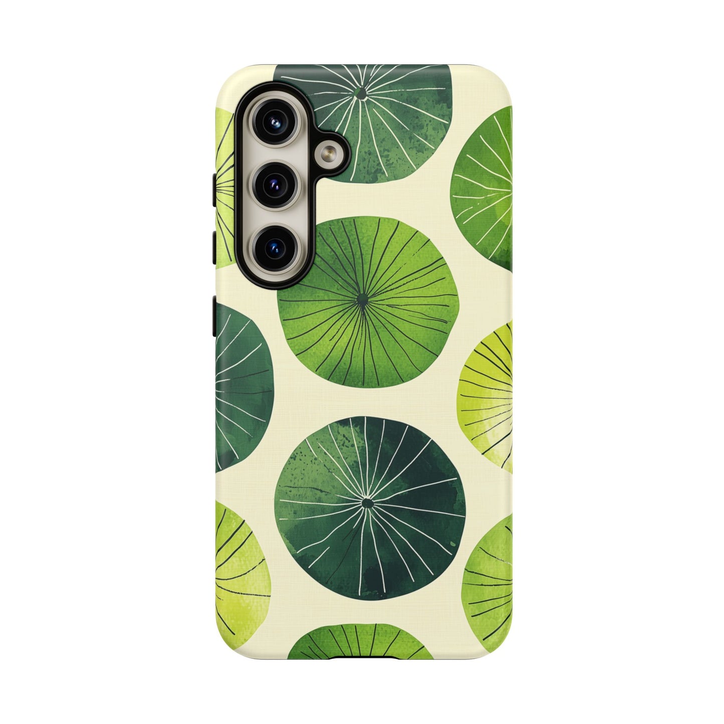 Watercolor Lily Pads Samsung Galaxy Case – Shockproof, Matte Finish, Dual-Layer Protection