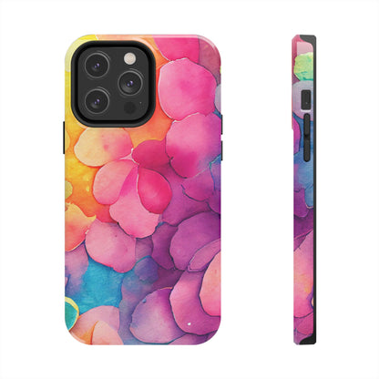 Sunset Petals Watercolor iPhone Case – Slim Design, Glossy Finish