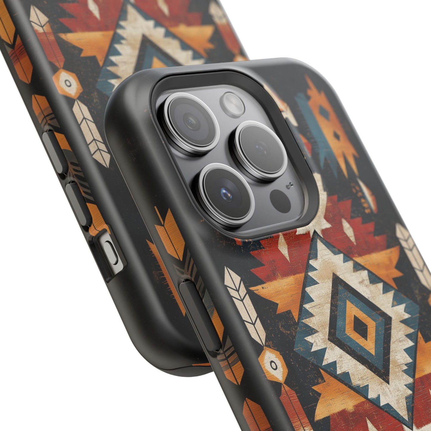 Southwestern Arrow & Diamond Tough MagSafe iPhone Case – Bold Tribal Design, Dual-Layer Protection