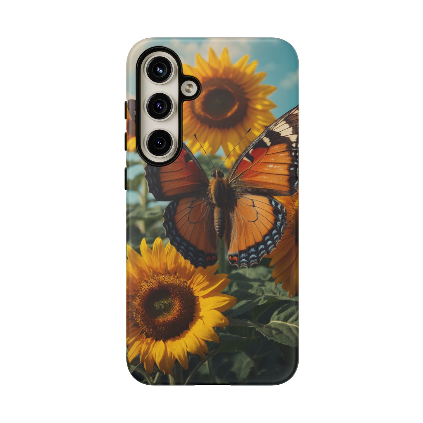 Vibrant Butterfly & Sunflower – Samsung Galaxy Case