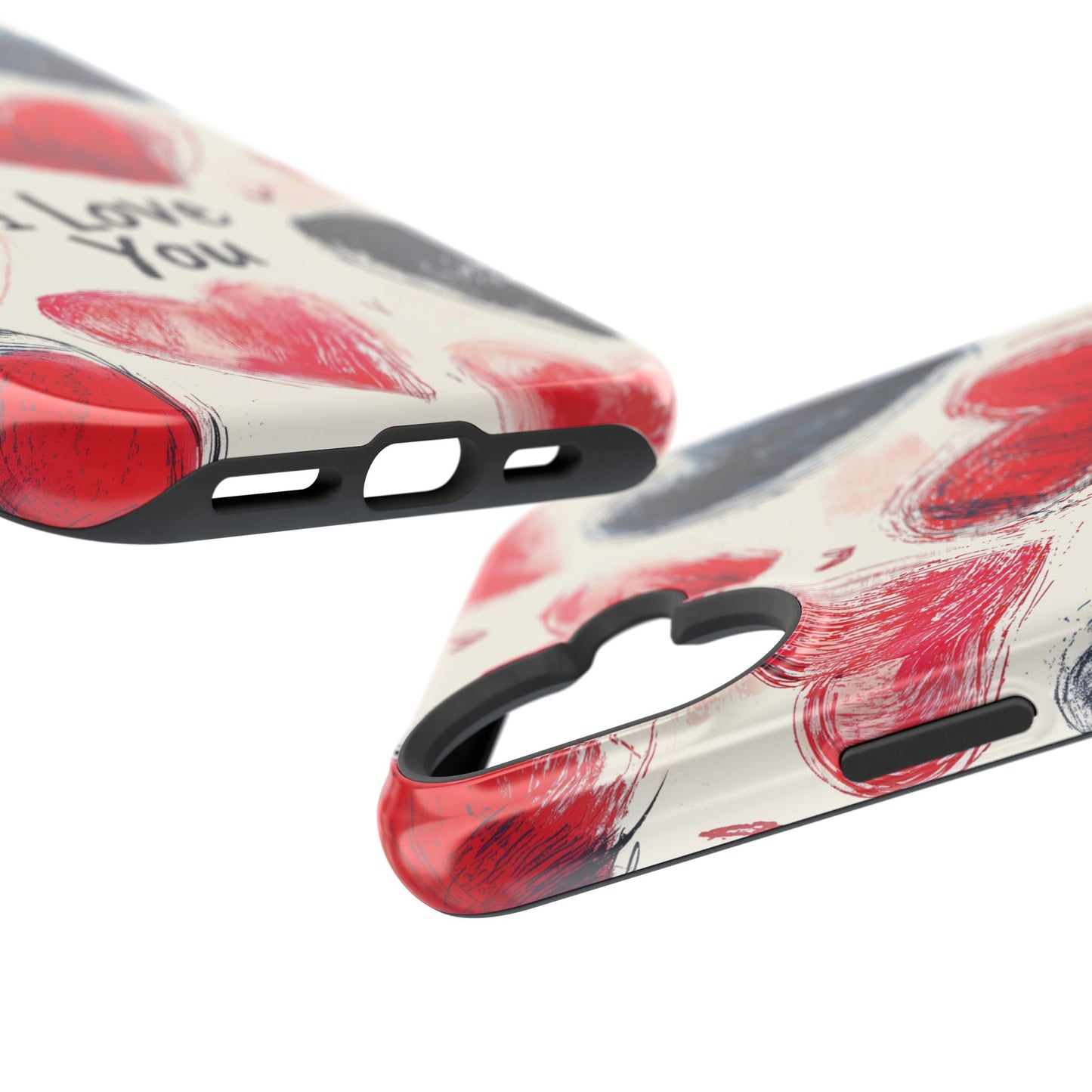Brushstroke Hearts of Love "I Love You" - MagSafe Compatible Case