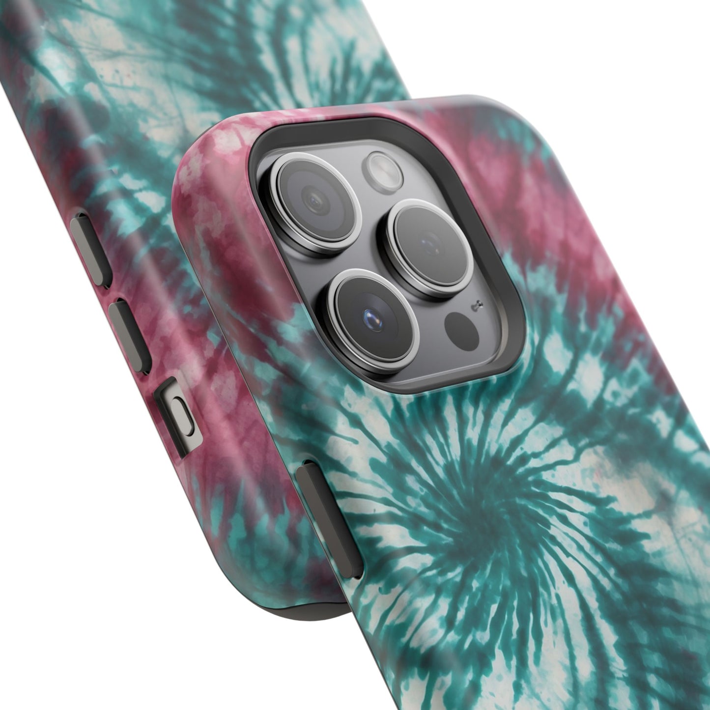 Teal and Pink Tie-Dye MagSafe Case – Stylish and Functional