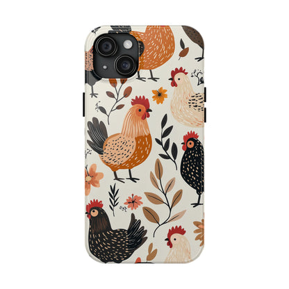 iPhone Case: Cluckin' Vintage – Chickens & Leaves