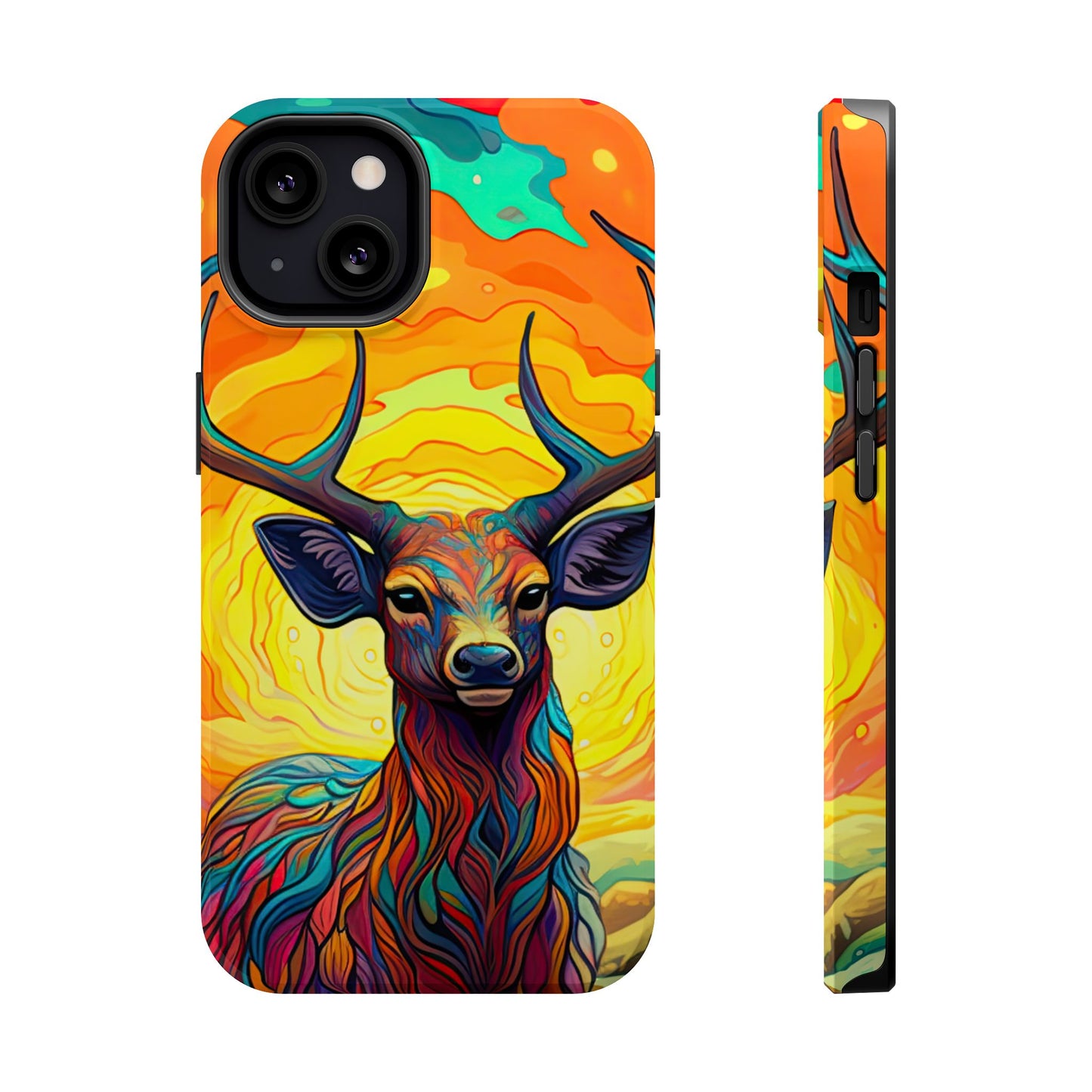 Vibrant Stag in Bloom – MagSafe iPhone Case