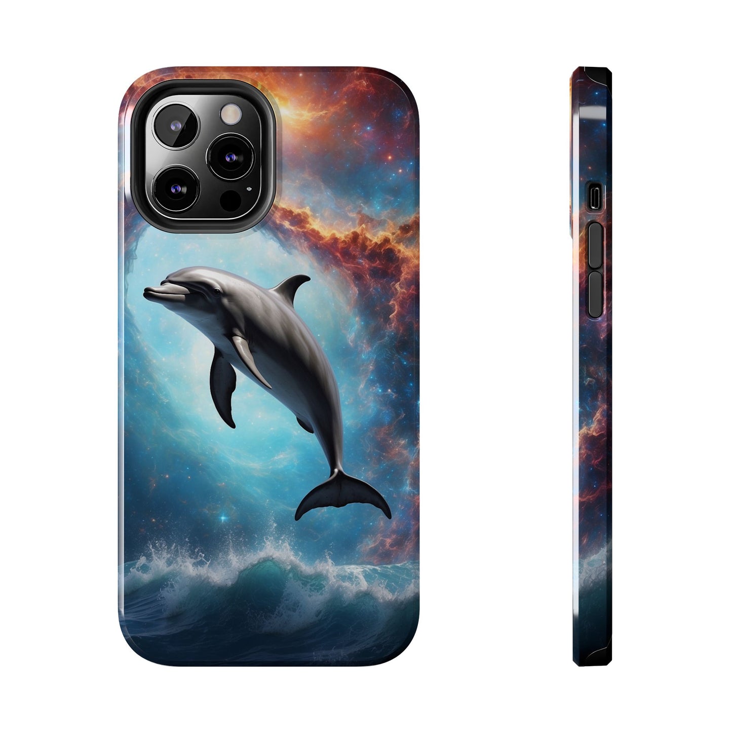 Cosmic Dolphin Space Vibes - iPhone Case