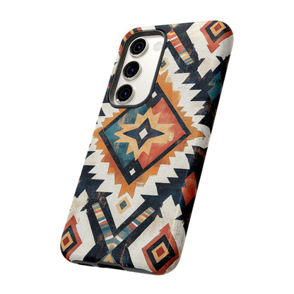 Vintage Southwestern Diamond Tough Samsung Galaxy Case – Rustic Tribal Design, Dual - Layer Protection - BOGO Cases