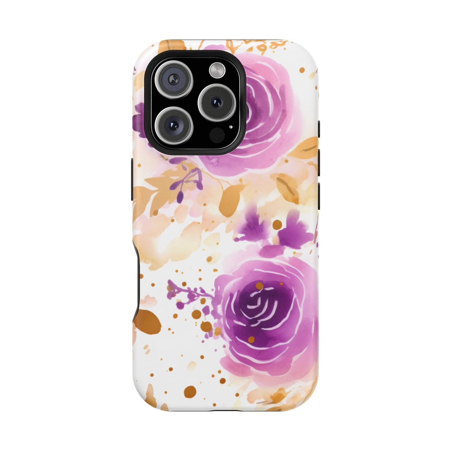 Soft Purple & Gold Floral Splash - MagSafe iPhone Series Case