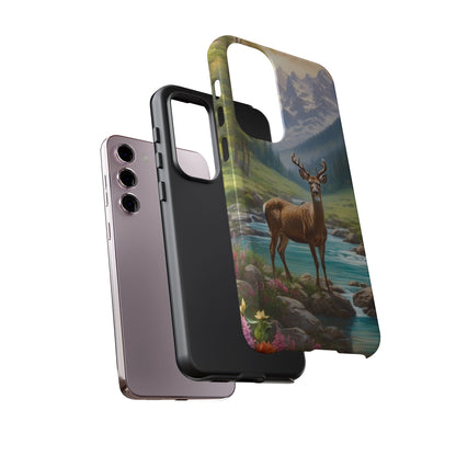 Alpine Serenity – Stag in Mountain Bliss Samsung Galaxy Phone Case