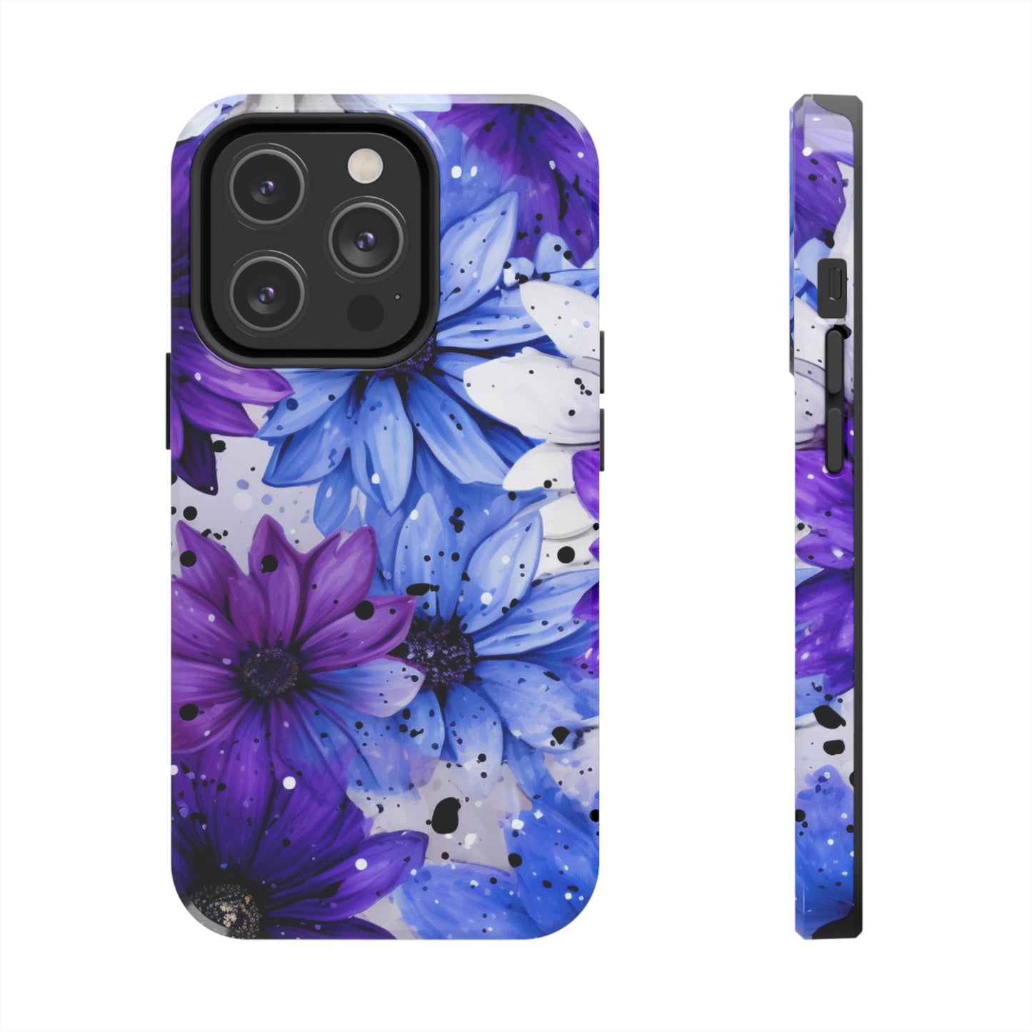 Vibrant Purple & Blue Floral Splash - iPhone Series Case