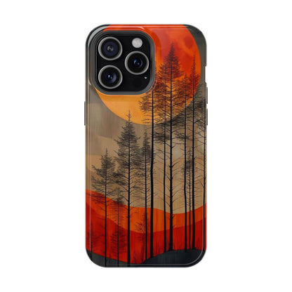 Moody Forest Moonrise MagSafe iPhone Case – Dark Landscape Design, Dual-Layer Protection