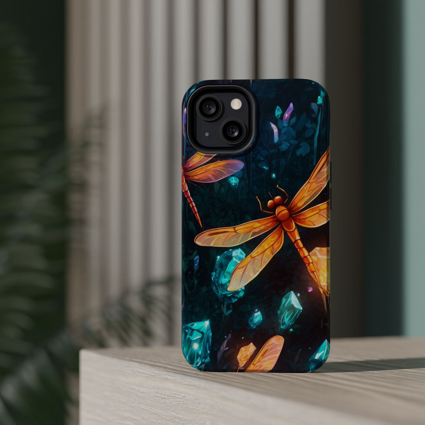 Mystical Dragonflies & Crystals – MagSafe iPhone Series Case