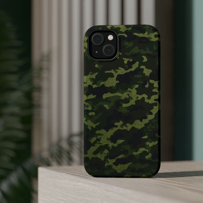 Dark Green Camouflage – MagSafe iPhone Case, Slim and Drop-Resistant