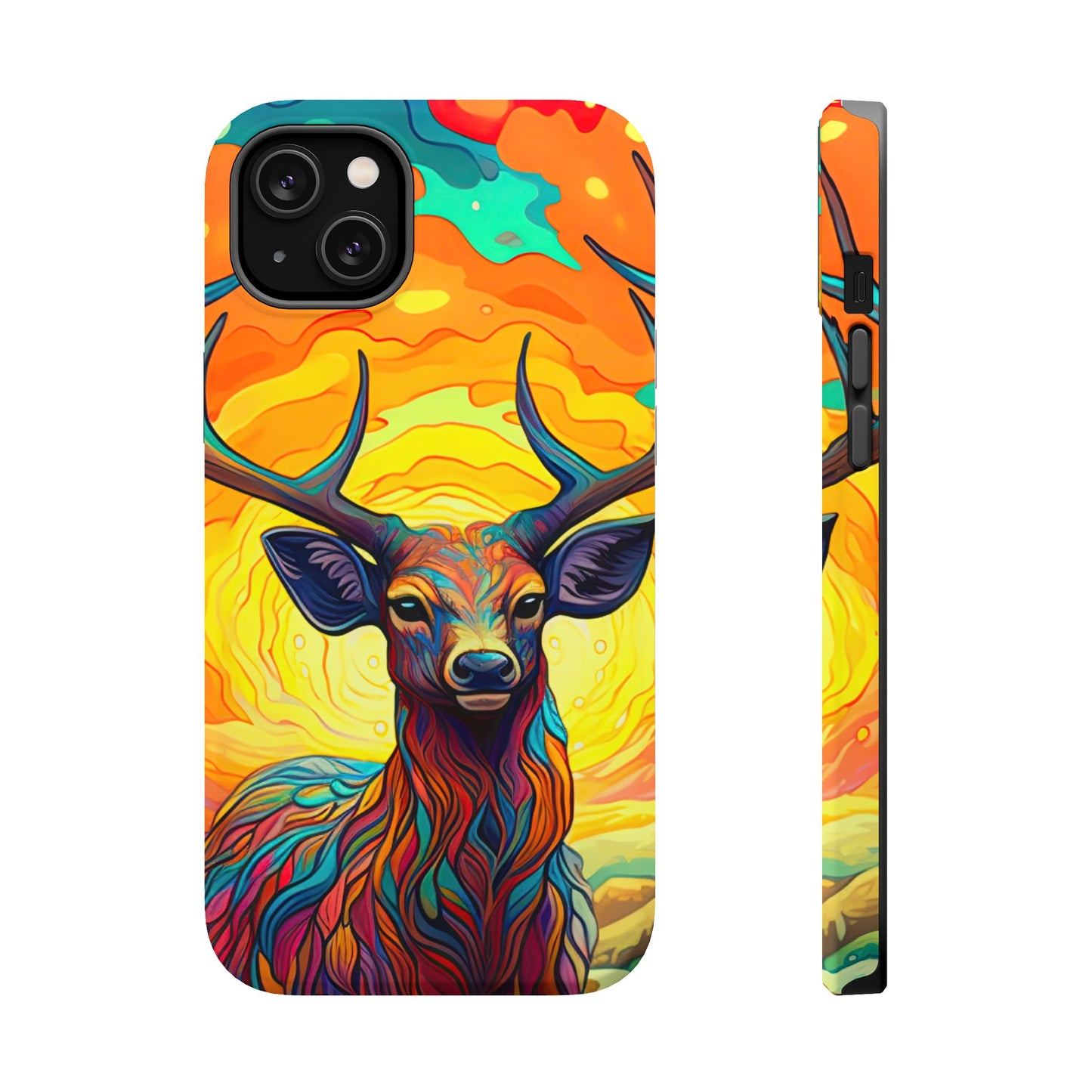 Vibrant Stag in Bloom – MagSafe iPhone Case