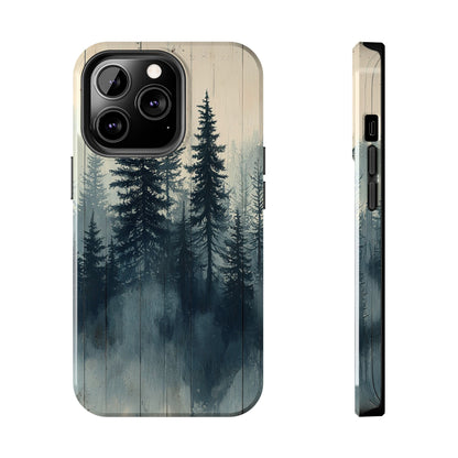 Misty Forest Wood iPhone Case - Nature-Inspired Protective Cover