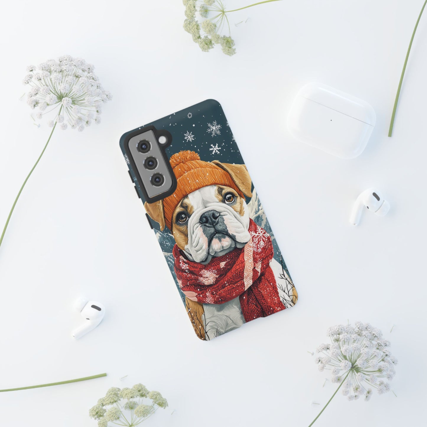 Cozy French Bulldog Samsung Galaxy Case – Rustic Fireplace Protective Cover