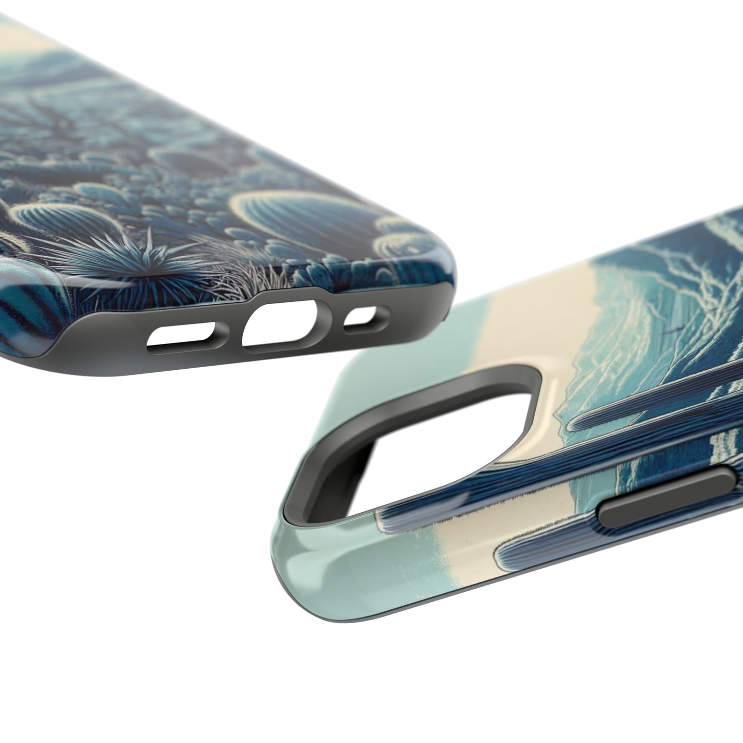 Desert Blues MagSafe Case - Serene Cactus Landscape for iPhone Series 13, 14, & 15